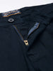 Men's Solid Navy Cuffed Cargo Pant