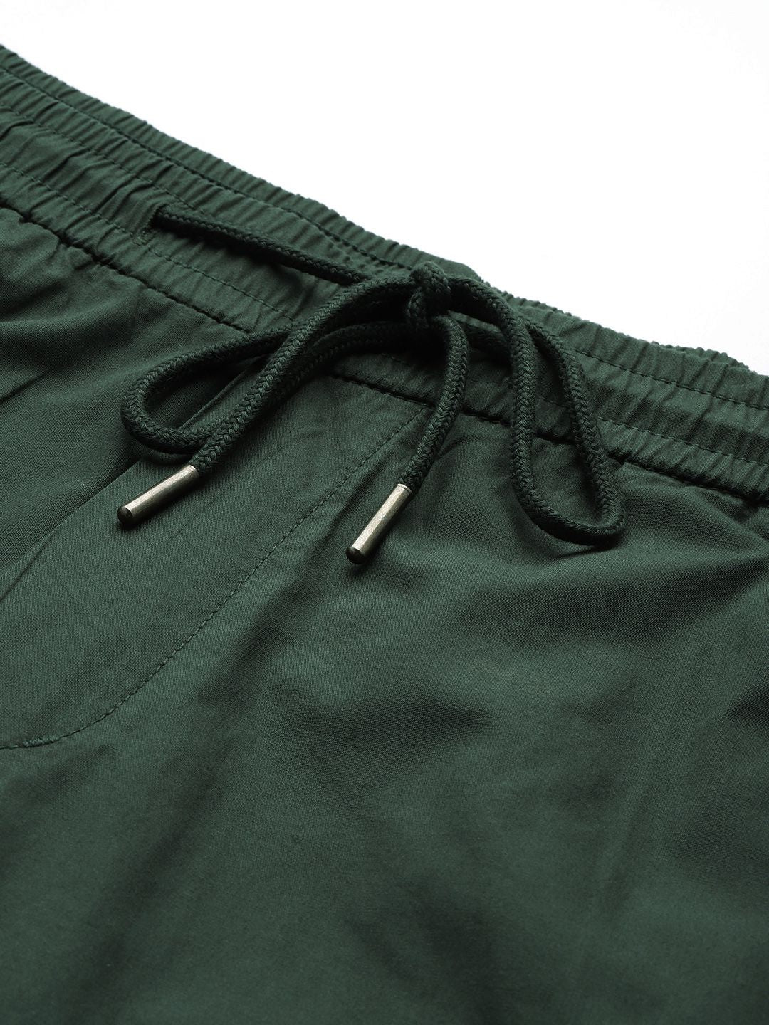 Men's Green Loose Fit Elevated Utility Shorts