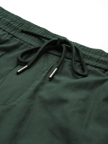 Men's Green Loose Fit Elevated Utility Shorts
