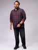 Men's Red Regular Fit Checked Casual Shirt