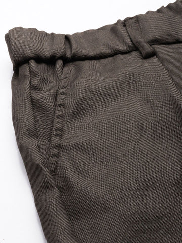 Men's Black Relaxed Fit Formal Trousers