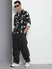 Men's Black Regular Fit Printed Casual Shirt