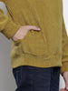 Men's Yellow Relaxed Fit Textured Street Sweatshirt
