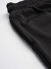 Men's Black Self Design Relax Wide Leg Fit Joggers