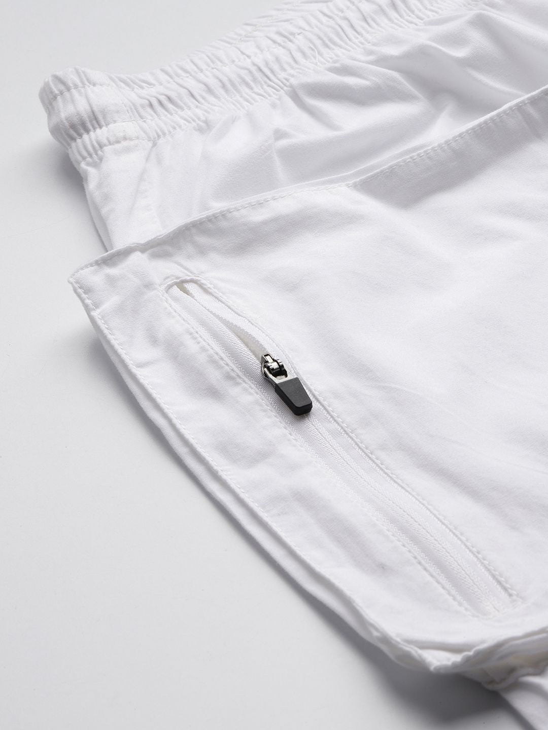 Men's White Relaxed Fit Utility Joggers