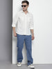 Men's White Regular Fit Solid Casual Shirt