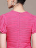 Women Regular Fit Pink Half Sleeves Dress