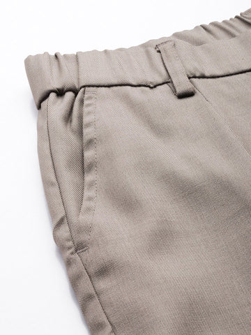 Men's Grey Relaxed Fit Formal Trousers