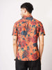 Men's Orange Slim Fit Printed Casual Shirt
