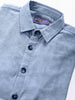 Men's Blue Relaxed Fit Solid Resort Wear Shirt