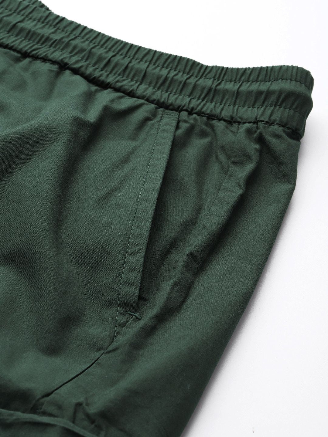 Men's Green Loose Fit Elevated Utility Shorts