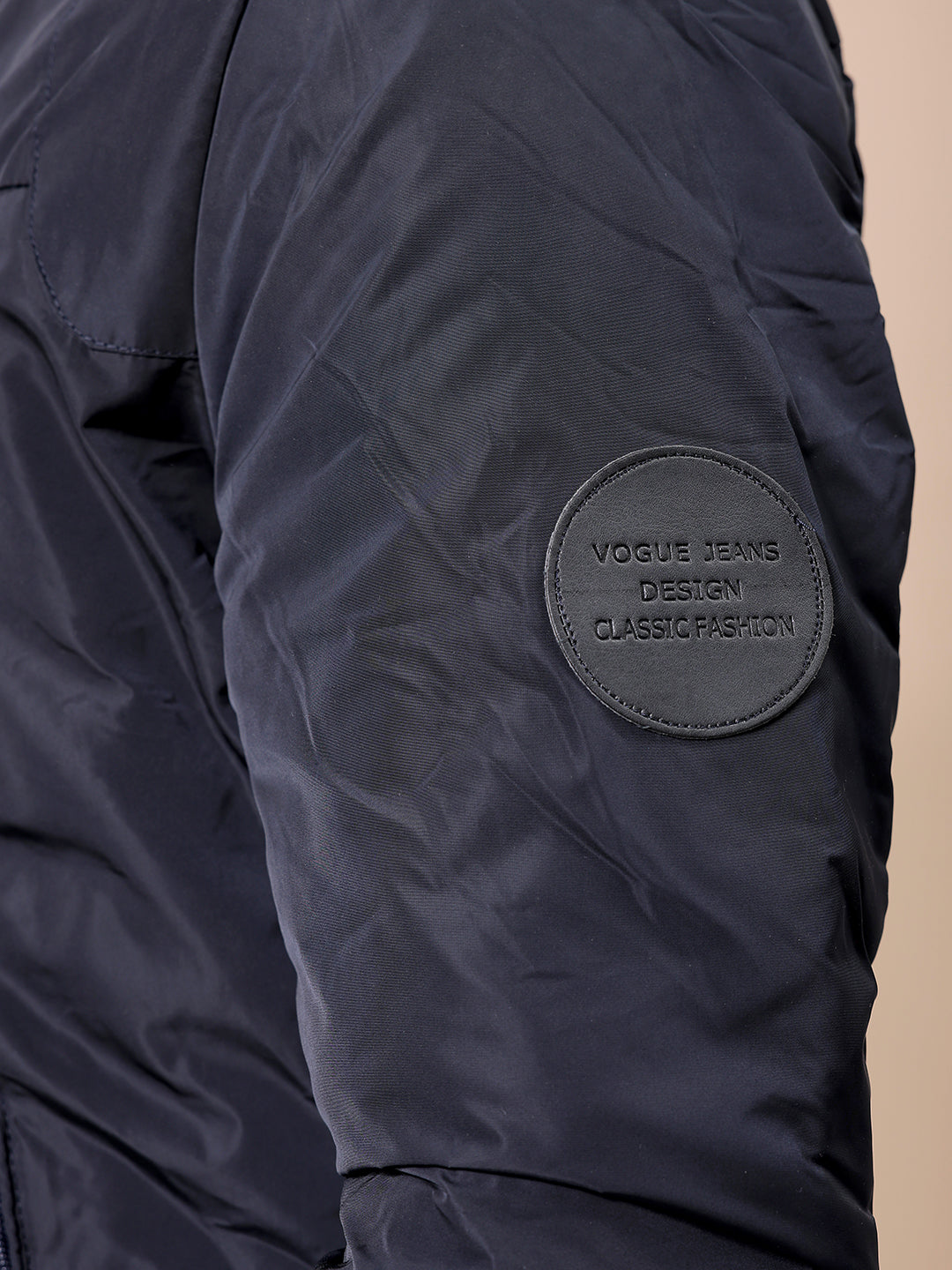 Men's Navy Slim Fit Solid Casual Jackets