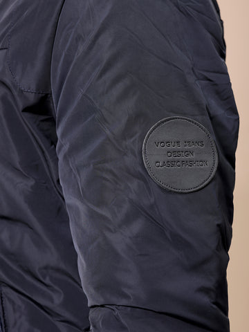 Men's Navy Slim Fit Solid Casual Jackets