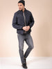 Men's Navy Slim Fit Solid Casual Jackets