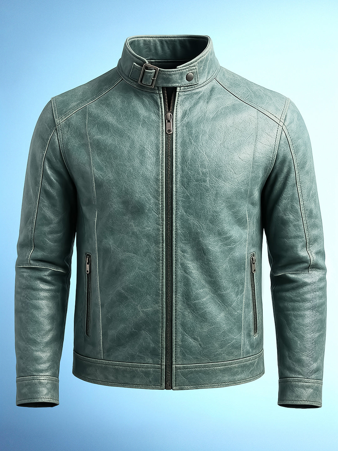 Men's Teal Slim Fit Solid Casual Jacket