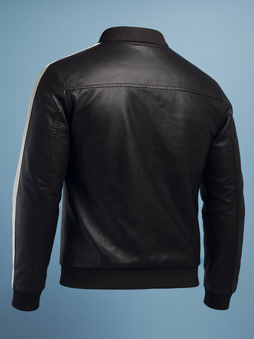 Men's Black Slim Fit Colourblocked Casual Jacket