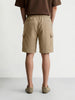 Men's Khaki Relaxed Fit Solid Resort Wear Shorts