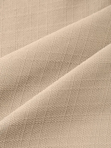 Men's Khaki Relaxed Fit Solid Resort Wear Shorts