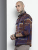 Men's Brown Relaxed Fit Printed Bohemian Shirt