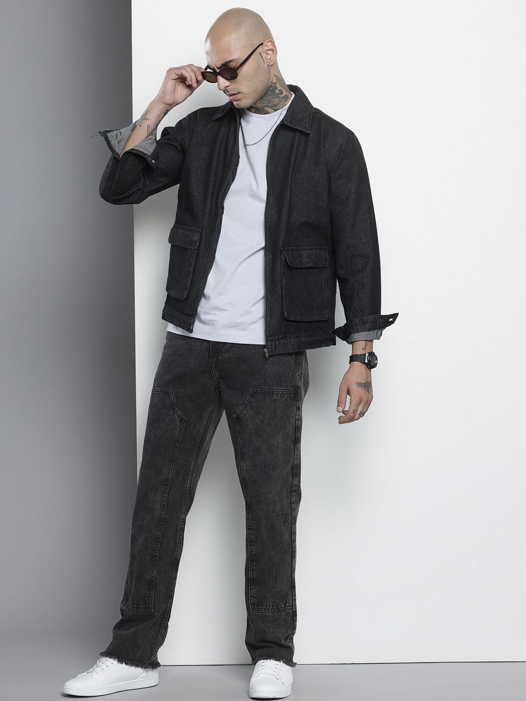Men's Black Straight Fit Casual Jeans