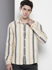 Men's Beige Relaxed Fit Textured Casual Shirt