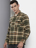 Men's Green Regular Fit Checked Casual Shirt