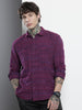 Men's Pink Relaxed Fit Textured Casual Shirt
