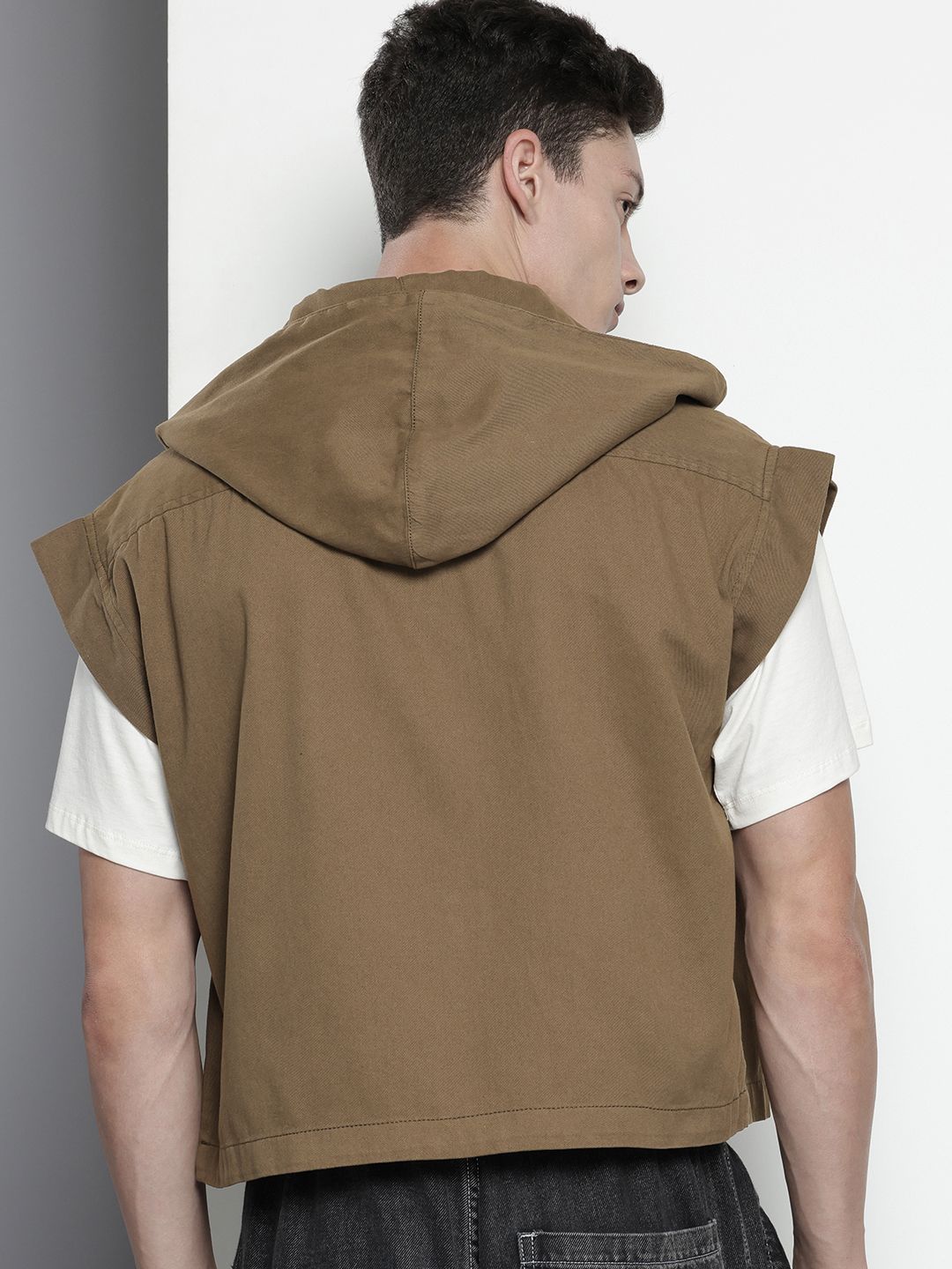 Men's Olive Oversized Solid Street Wear Shirt