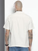 Men's White Relaxed Fit Embroided  Resort Wear Shirt