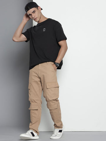 Men's Grey Relaxed Fit Utility Cargo