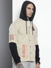 Men's Cream Regular Fit Graphic Printed Street Wear Shirt