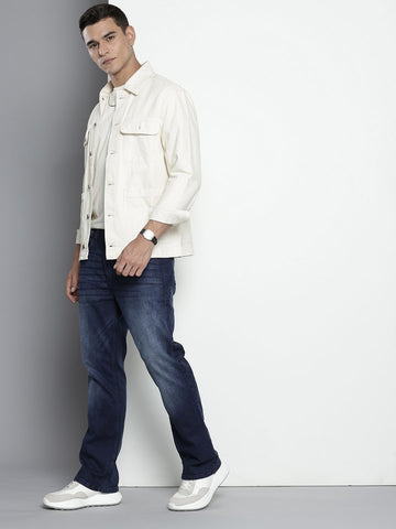 Men's Blue Bootcut Fit Casual Jeans