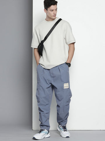 Men's Blue Loose Fit Utility Cargo