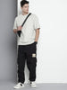 Men's Black Loose Fit Utility Cargo