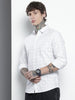 Men's White Slim Fit Checked Casual Shirt