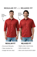 Men's Cream Regular Fit Solid Casual Shirts