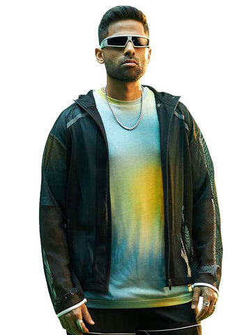 Men's Multicolor Oversized Metaverse Round Neck T-shirt