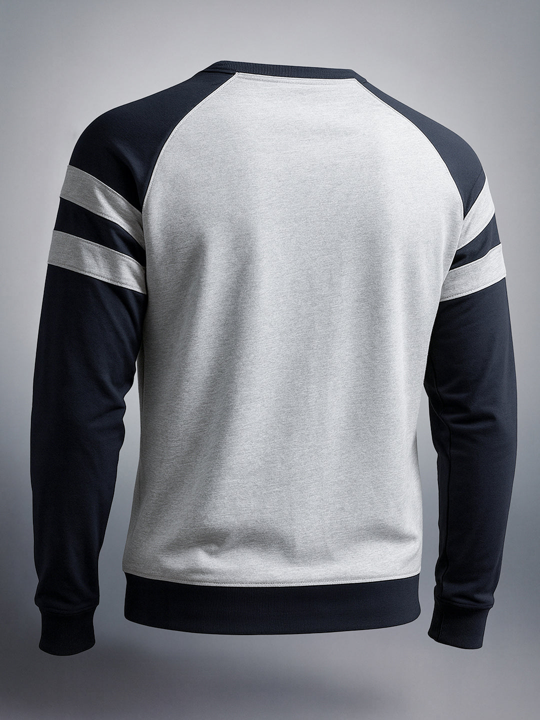 Men's Grey Melange Slim Fit Solid Casual Sweat Shirt
