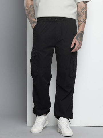 Men's Black Relaxed Fit Cargos
