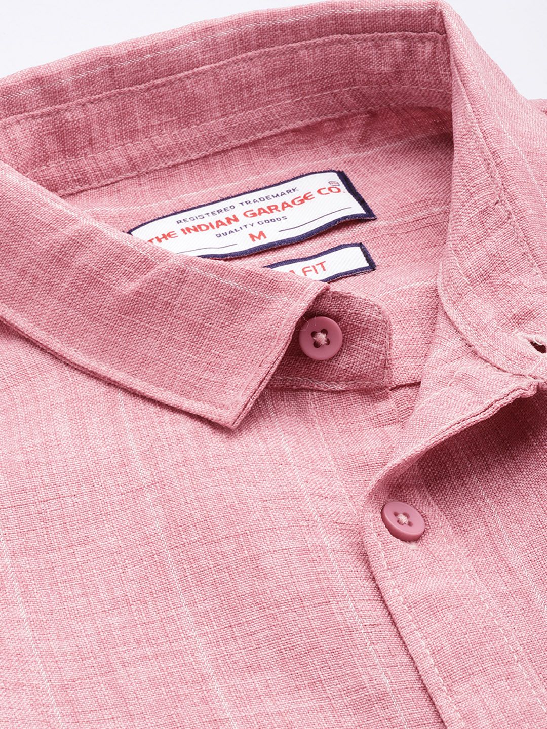 Men's Pink Slim Fit Striped Casual Shirt