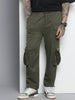 Men's Olive Relaxed Fit Street Joggers