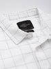 Men's White Slim Fit Checked Casual Shirt