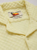 Men's Yellow Relaxed Fit Solid Textured Shirt
