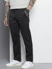 Men's Black Regular Fit Casual Trousers