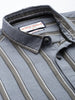 Men's Grey Slim Fit Striped Casual Shirt