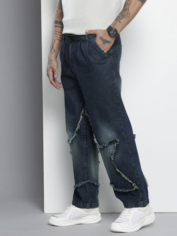 Men's Blue Relaxed Fit Utility Jeans
