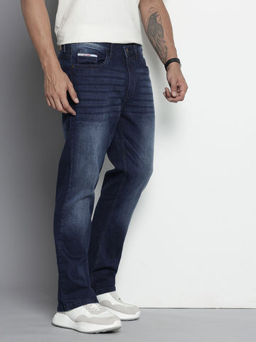 Men's Blue Bootcut Fit Casual Jeans