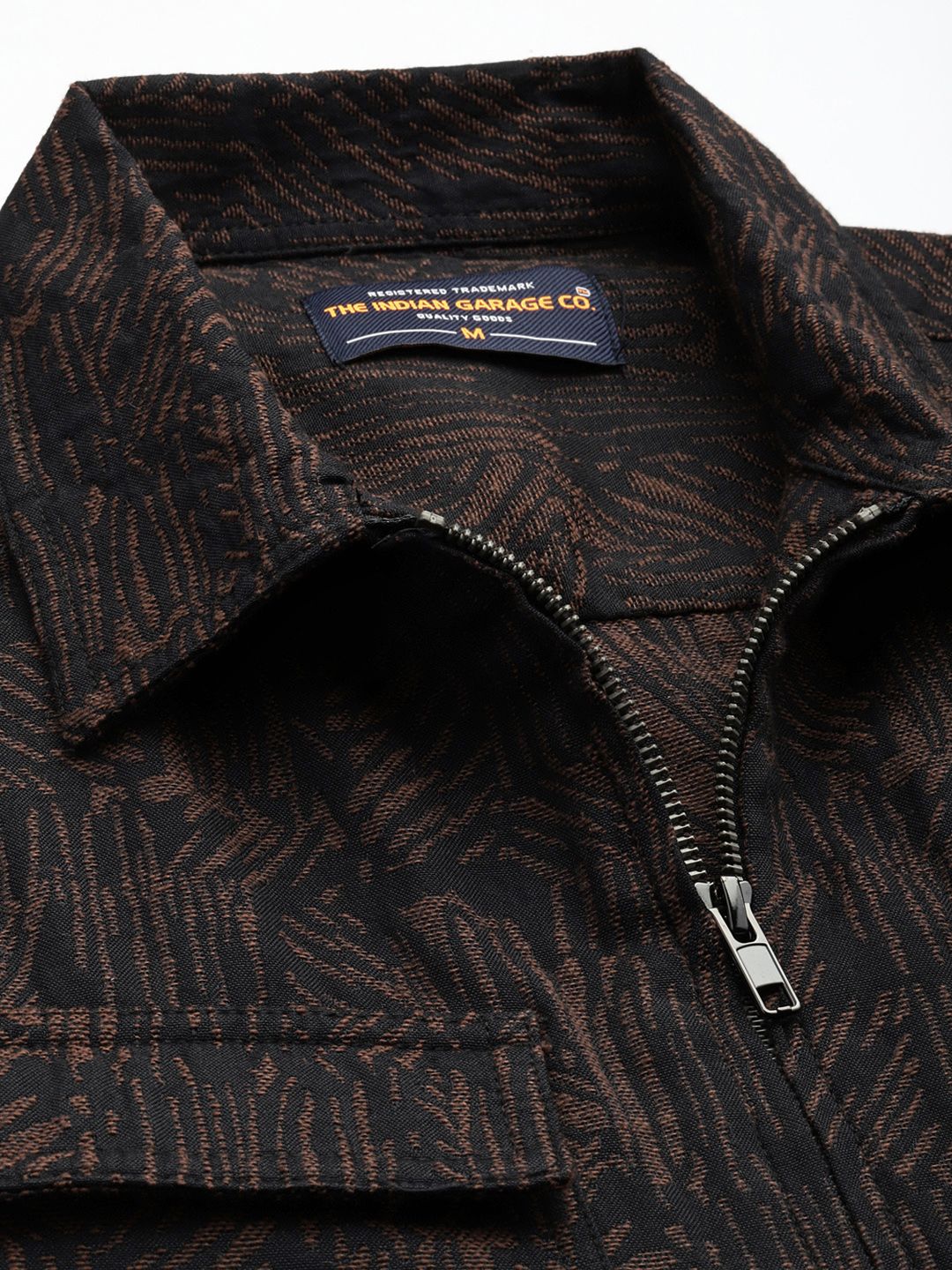 Men's Brown Regular Fit Textured Casual Shirt