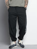 Men's Black Loose Fit Textured Street Wear Jogger