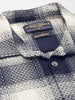 Men's Navy Blue Relaxed Fit Textured Casual Shirt